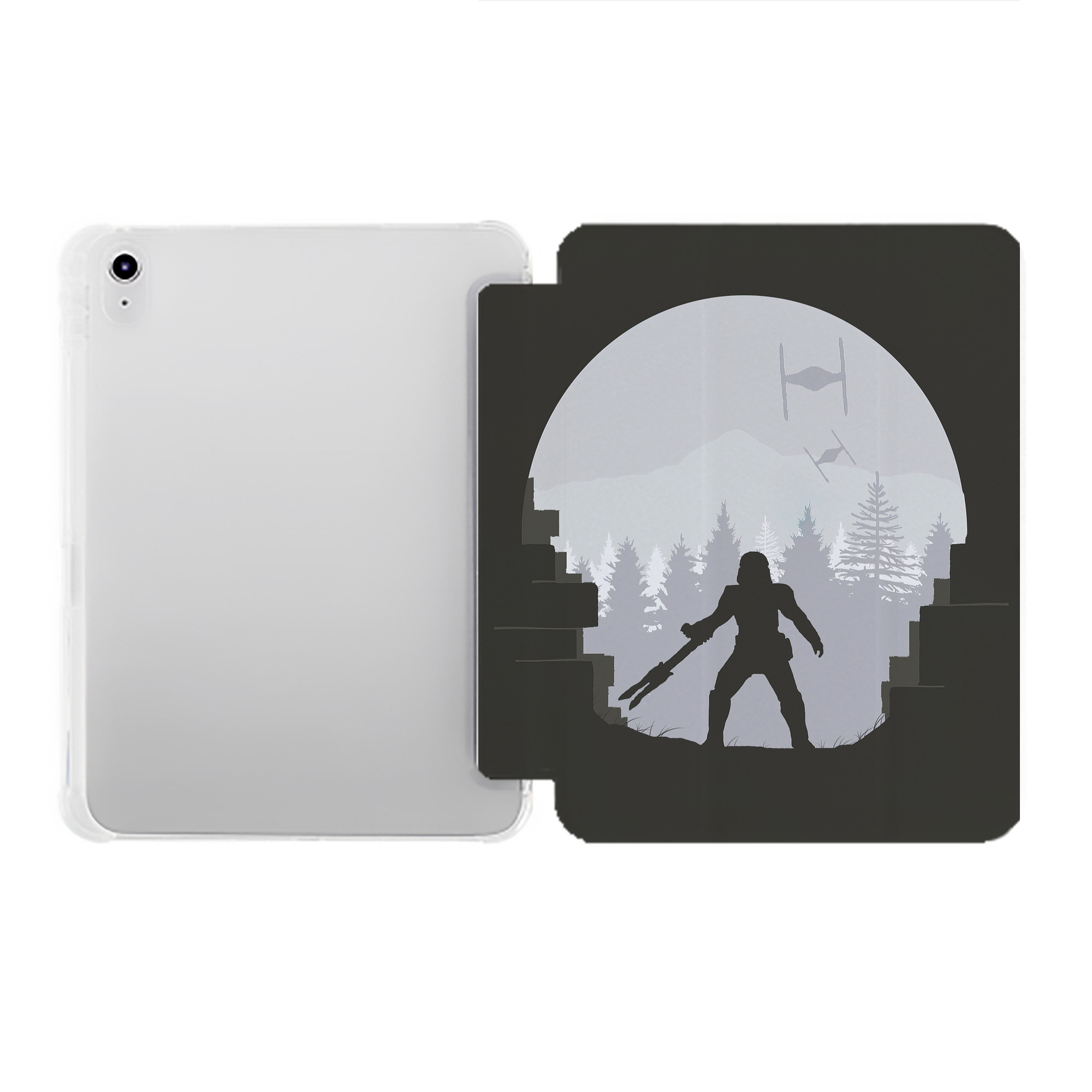 （画像用） スター・ウォーズ Star Wars IPad ケース ペン収納付き 三つ折りスタンド PUレザー×シリコン 対応機種9.5/10.5/10.9インチ